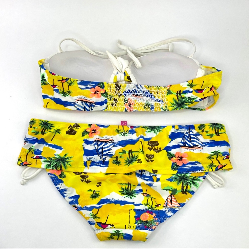 OP Yellow Print Beach Scene Bikini - Picture 3 of 8
